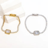Stainless Steel Zircon Bracelet Bling Rhinestone Bangle