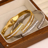 Zircon Stainless Steel Cuff Bangles Number 8 Shape Bracelet