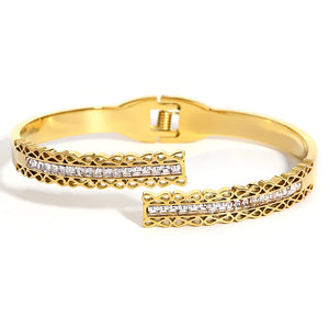 Zircon Stainless Steel Cuff Bangles Number 8 Shape Bracelet