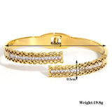 Zircon Stainless Steel Cuff Bangles Number 8 Shape Bracelet