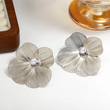 Pearl Inlaid Floral Stud Earrings for Women Party Jewelry