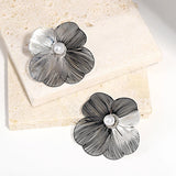 Pearl Inlaid Floral Stud Earrings for Women Party Jewelry