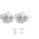 Pearl Inlaid Floral Stud Earrings for Women Party Jewelry