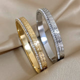 Stainless Steel CZ Bangle Bracelet Waterproof Jewelry