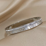 Stainless Steel CZ Bangle Bracelet Waterproof Jewelry