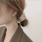 French 925 Silver Sterling Pearl Earrings For Women