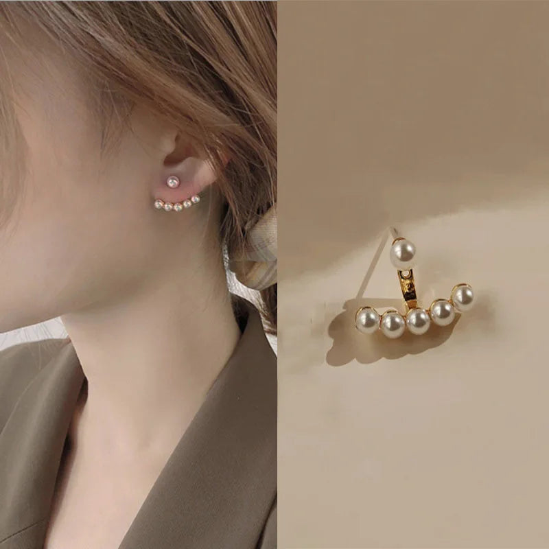 French 925 Silver Sterling Pearl Earrings For Women