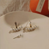 French 925 Silver Sterling Pearl Earrings For Women