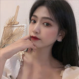 French 925 Silver Sterling Pearl Earrings For Women
