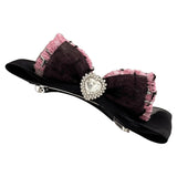 French Bowknot Hair Clips Tweeds Hair Clips Large Catch Barrette