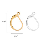 French Brass Earring Hook Leverback Ear Wire Deco DIY Silver 100x