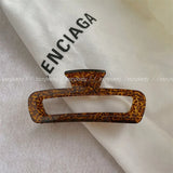 French Beige Geometric Marble Hair Claw for Women Girls Hairwear
