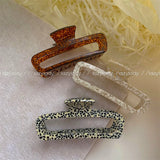 French Beige Geometric Marble Hair Claw for Women Girls Hairwear