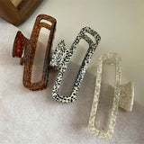 French Beige Geometric Marble Hair Claw for Women Girls Hairwear