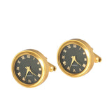 French Clock Quartz Watch Silver Cufflinks
