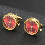 French Clock Quartz Watch Silver Cufflinks