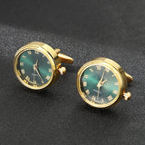 French Clock Quartz Watch Silver Cufflinks