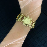 Vintage French Coin Bracelet Algerian Robe Cuff Jewelry Gift Women Accessories