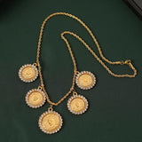 French Coin Jewelry Pendant Necklace Plated Twisted Chain
