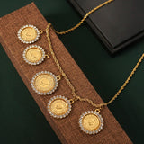 French Coin Jewelry Pendant Necklace Plated Twisted Chain