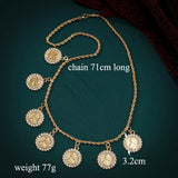 French Coin Jewelry Pendant Necklace Plated Twisted Chain