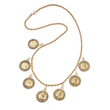 French Coin Jewelry Pendant Necklace Plated Twisted Chain