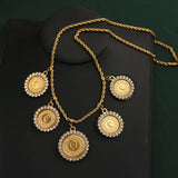 French Coin Jewelry Pendant Necklace Plated Twisted Chain