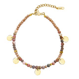 French Beaded Pendant Bracelet 14k Stainless Steel Jewelry