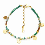French Beaded Pendant Bracelet 14k Stainless Steel Jewelry