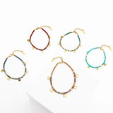 French Beaded Pendant Bracelet 14k Stainless Steel Jewelry
