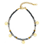 French Beaded Pendant Bracelet 14k Stainless Steel Jewelry