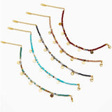 French Beaded Pendant Bracelet 14k Stainless Steel Jewelry