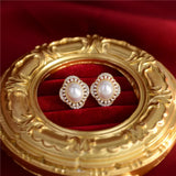 French Court Wind Micro Pearl Zircon Earrings