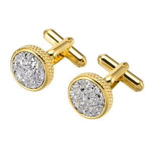 Green Crystal Cufflinks for Men's Women's Suit Shirts