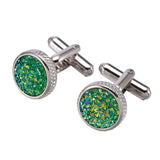 Green Crystal Cufflinks for Men's Women's Suit Shirts