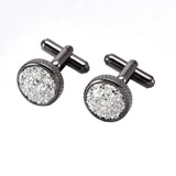 Green Crystal Cufflinks for Men's Women's Suit Shirts