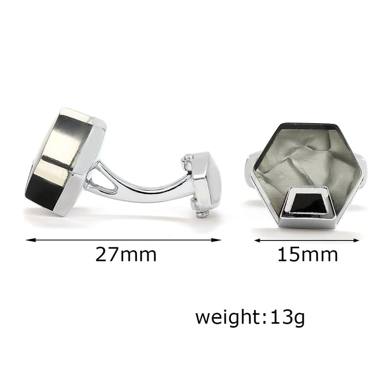 High-end Marbled Pattern French Cufflinks for Men