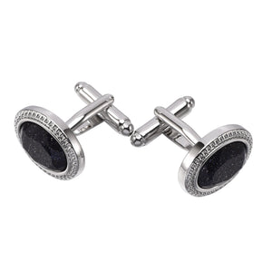 French Cufflinks Oval Natural Star Stone Business Suit Men's Shirt Accessories