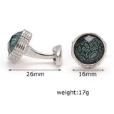 Green Printing Men's Casual Business Cufflinks
