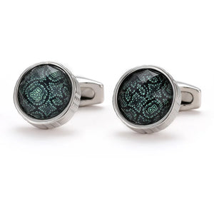 Green Printing Men's Casual Business Cufflinks
