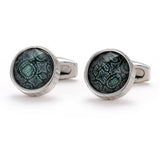 Green Printing Men's Casual Business Cufflinks