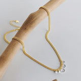 French Sense 925 Silver Tassel Zircon Bead Necklace for Women