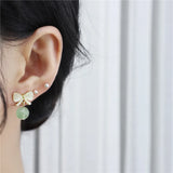 French Pearl Opal Green Earrings Birthday Gift