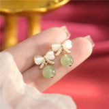 French Pearl Opal Green Earrings Birthday Gift