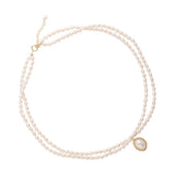 French Elegance 2 Layers Choker Real Pearl Freshwater Necklace for Women