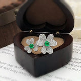 French Elegance Vintage Micro-set Zirconia Camellia Ring