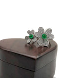 French Elegance Vintage Micro-set Zirconia Camellia Ring