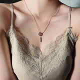 French Roman Numeral Zircon Pendant Necklace