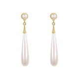 French Temperament Pearl Drop Long Earrings Party Accessory for Women