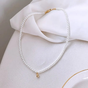 French Temperament Small Rice Beads String Pearl Chokers